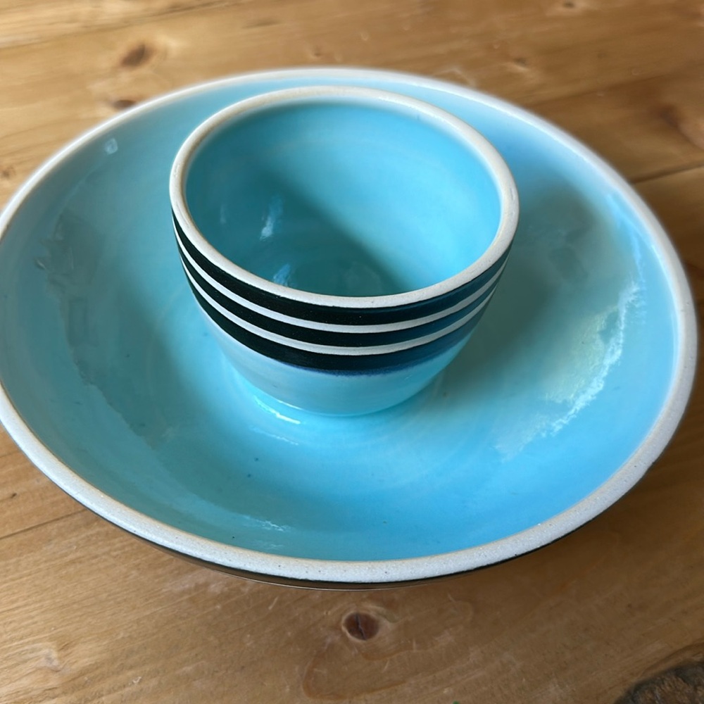 Eileen Goldenberg Dip and Chip Black Stripe and Aqua